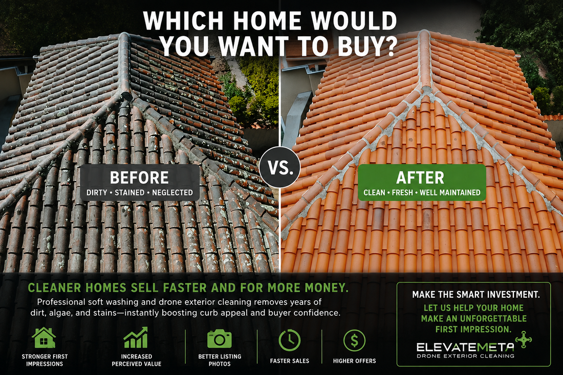 How Soft Washing and Drone Exterior Cleaning Can Increase Your Home's Selling Price