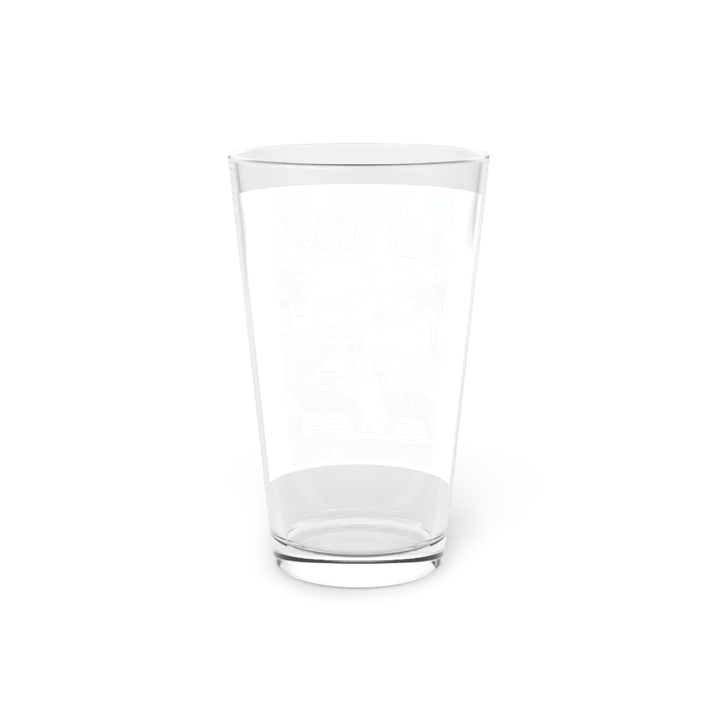 Retro Vegas Pint Glass - 16oz, Vintage Racing Glass, Perfect for Parties, Gifts, Home Bar, Collectible drinkware