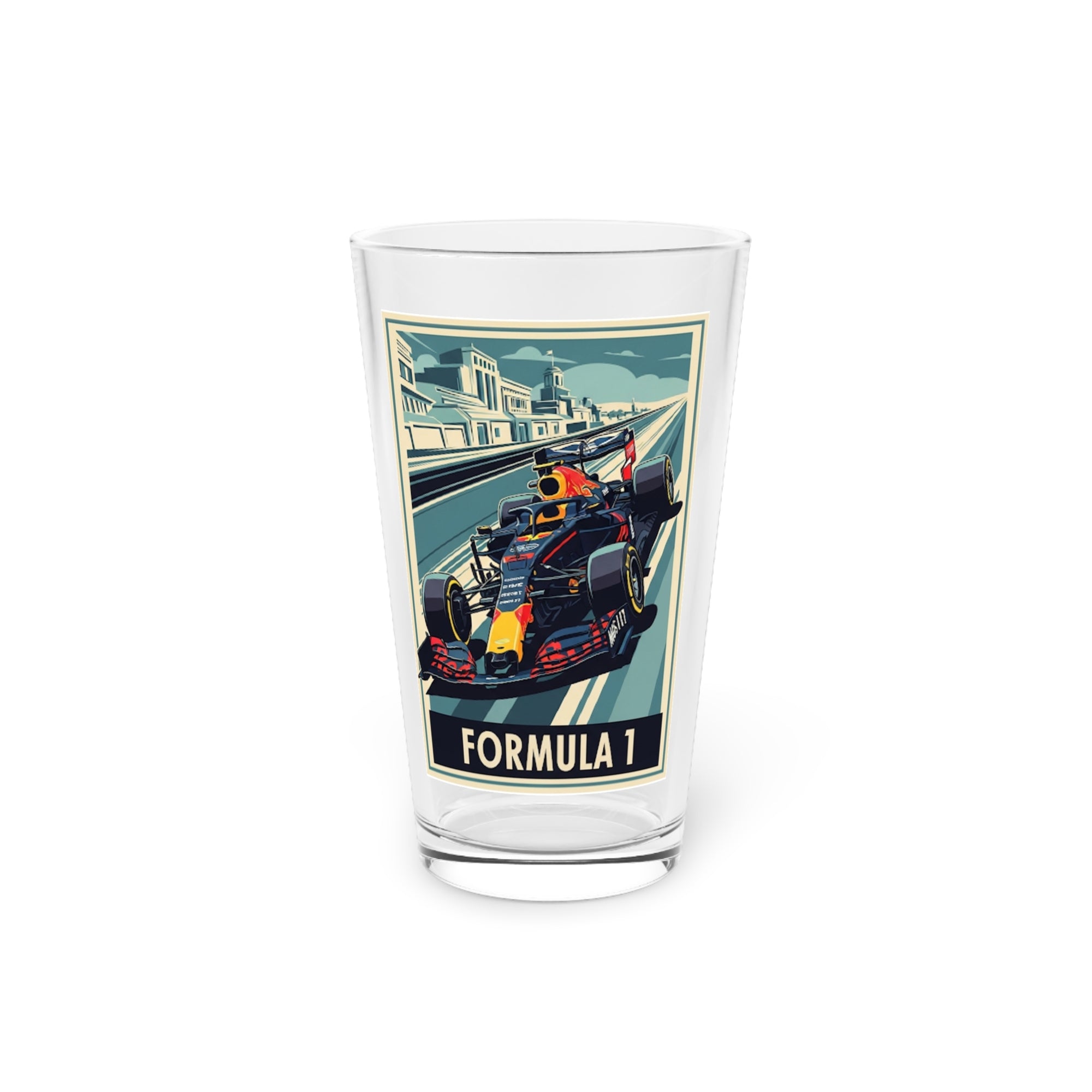 Pint Glass - Red Bull Formula One Design, 16oz