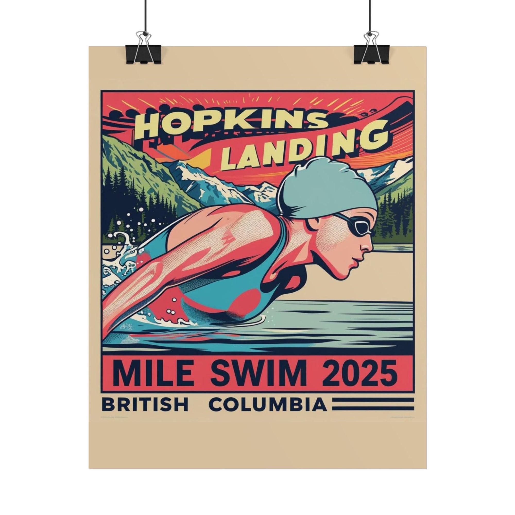 Sporty Rolled Poster, Swim Art Print, Fitness Decor, Competitive Swim Gift, Adventure Wall Art, Unique Sporting Events Decor