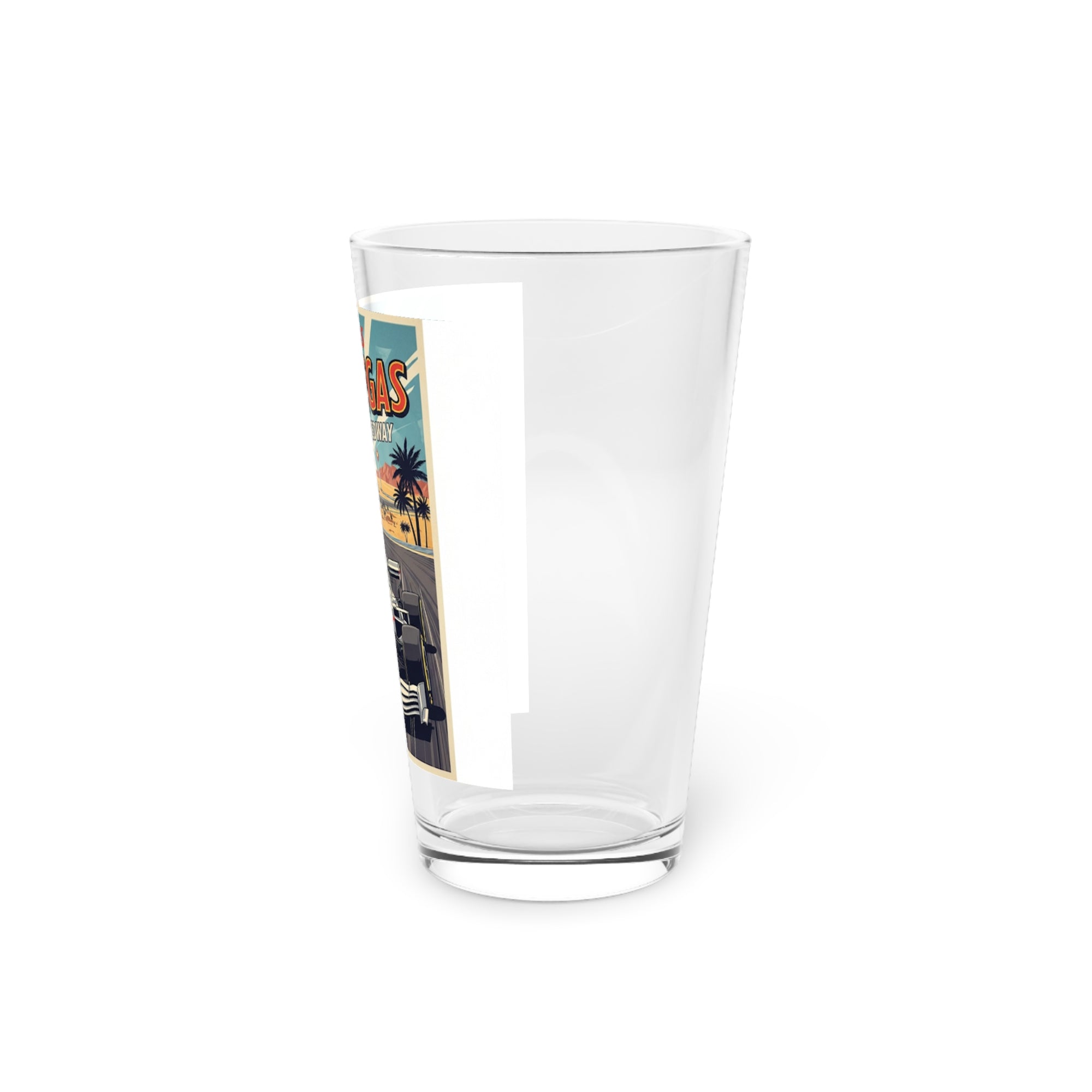Retro Vegas Pint Glass - 16oz, Vintage Racing Glass, Perfect for Parties, Gifts, Home Bar, Collectible drinkware