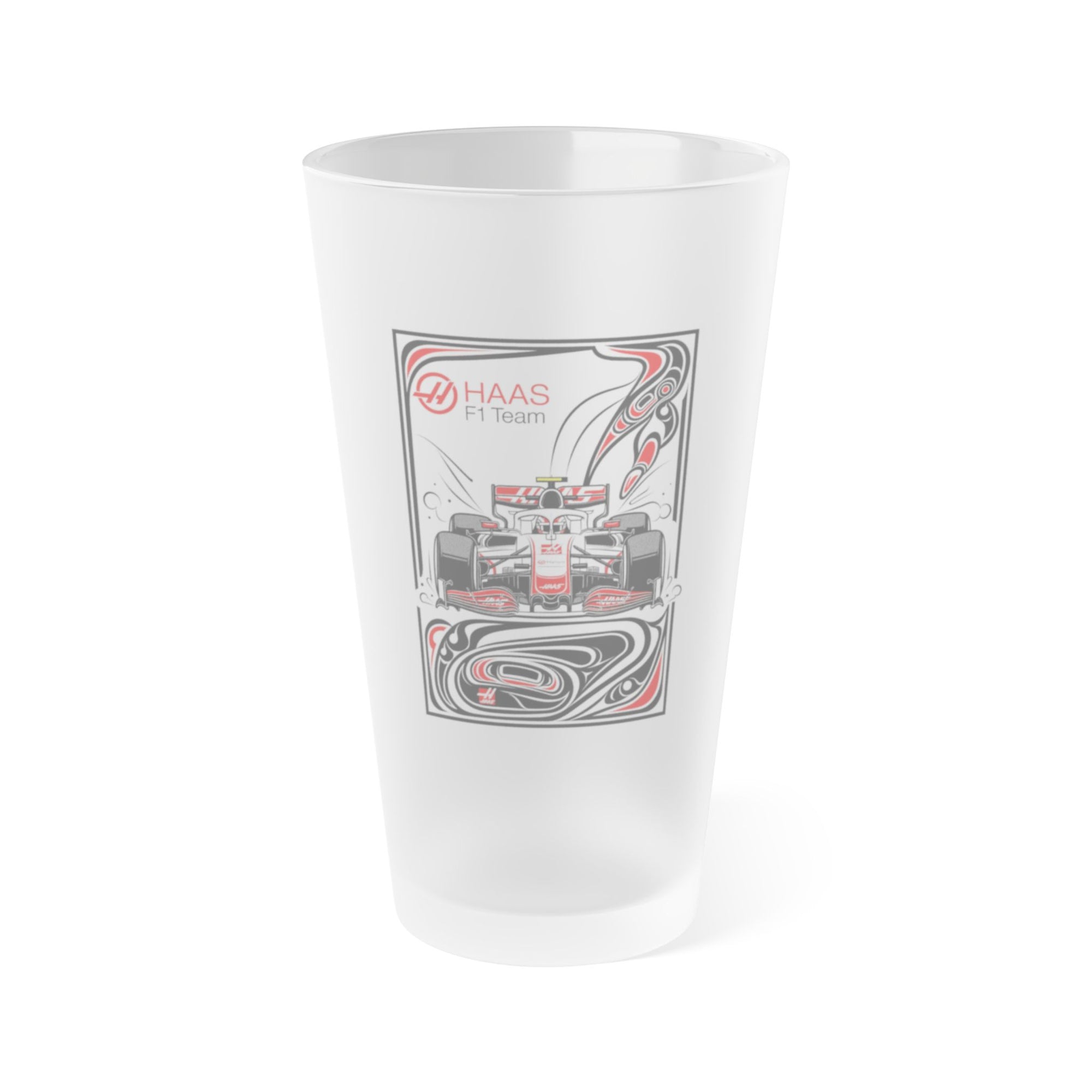 Haas F1 Frosted Pint Glass