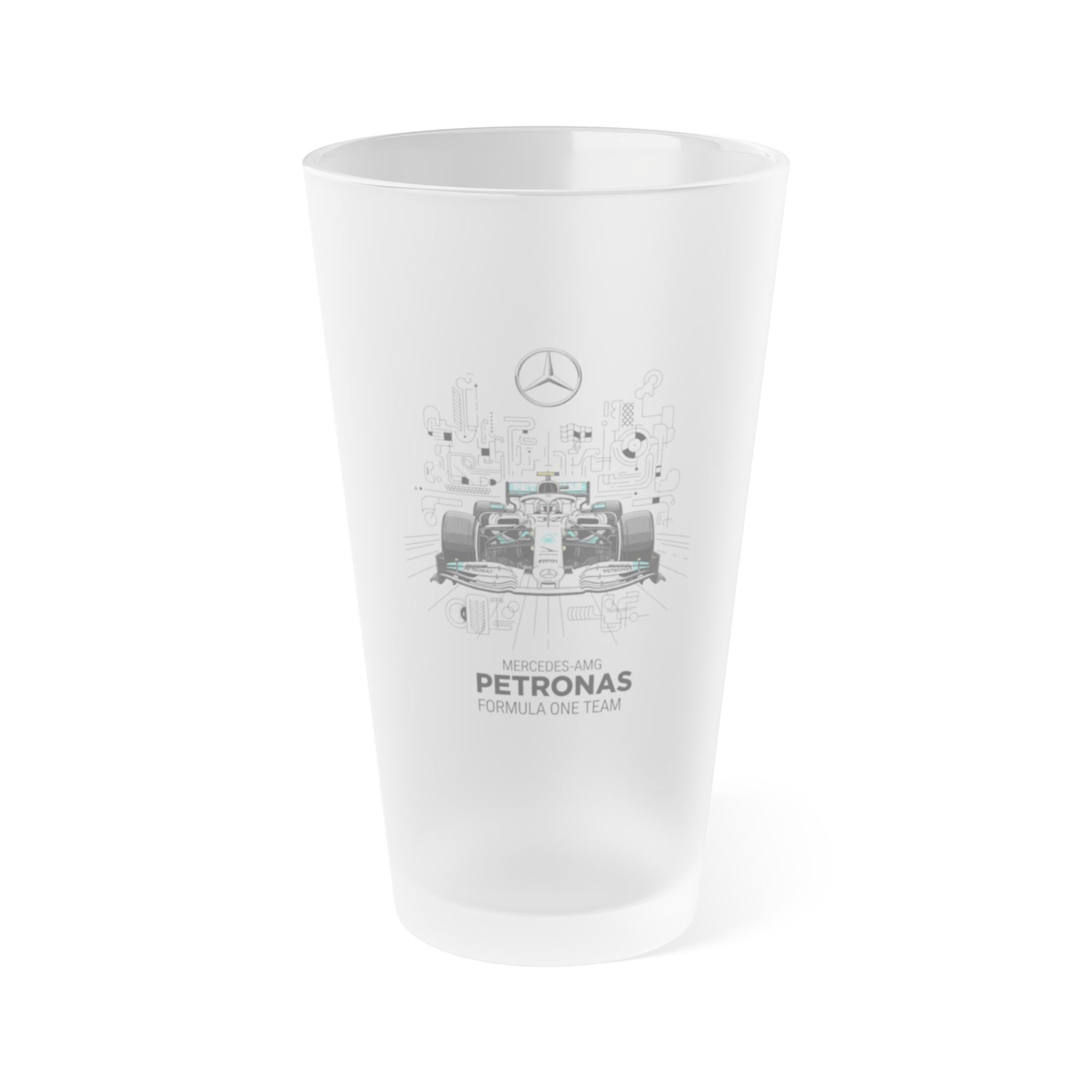 Mercedes Benz F1 Frosted Pint Glass
