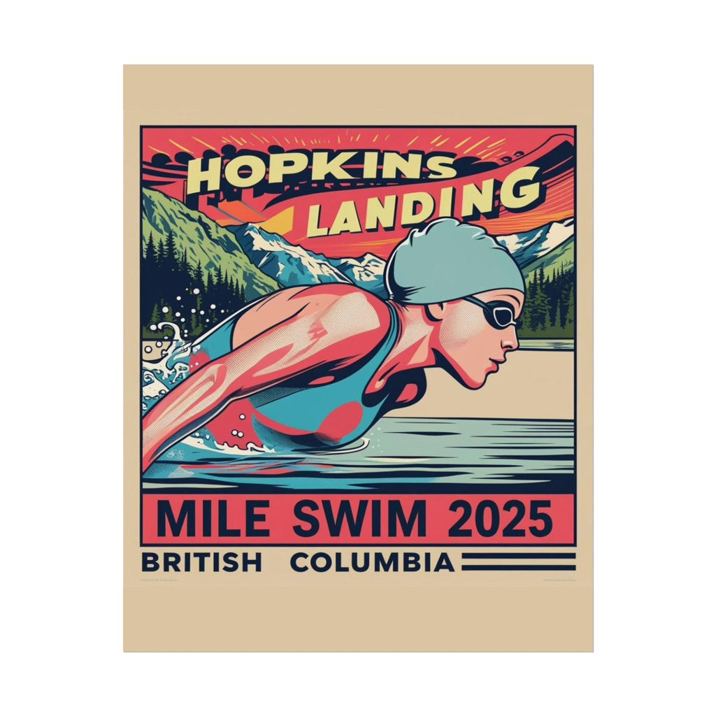 Sporty Rolled Poster, Swim Art Print, Fitness Decor, Competitive Swim Gift, Adventure Wall Art, Unique Sporting Events Decor