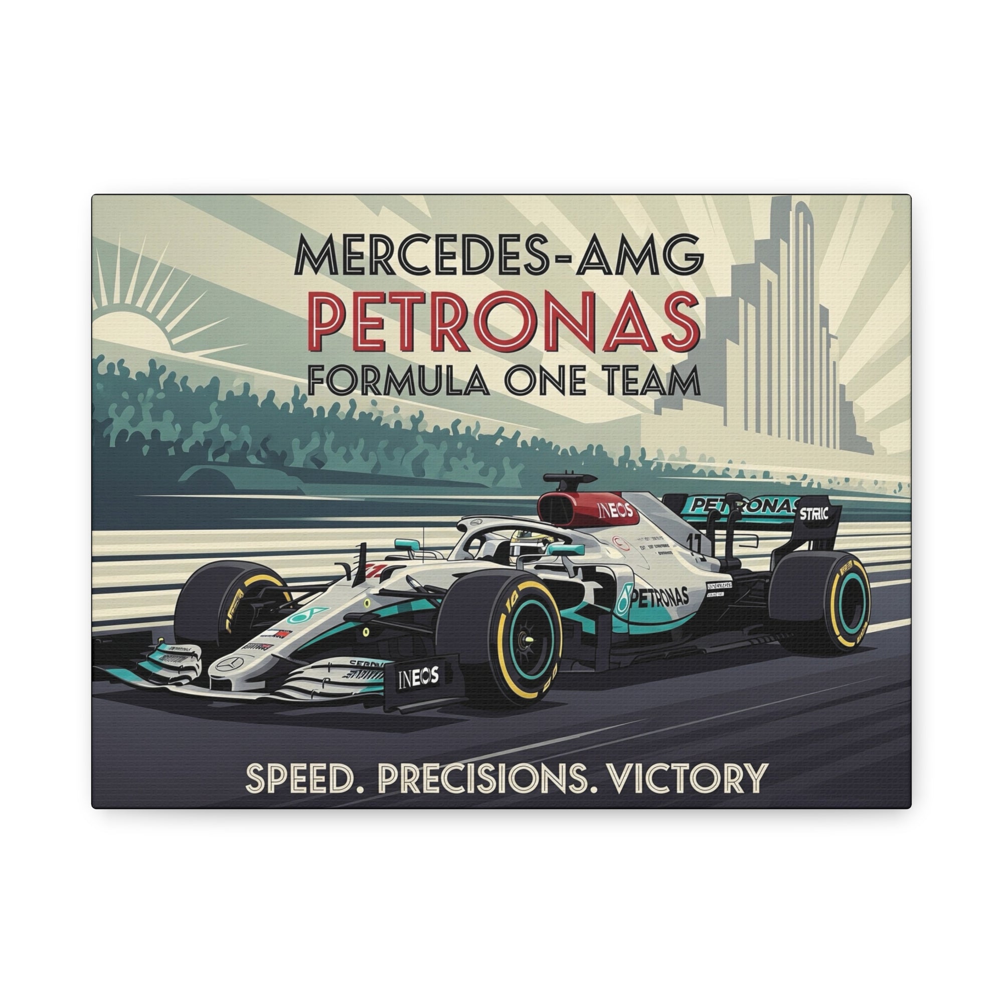 Vintage Racing Canvas Print, Formula One Wall Art, Motorsport Decor, Gift for Car Lovers, Speed and Precision Art