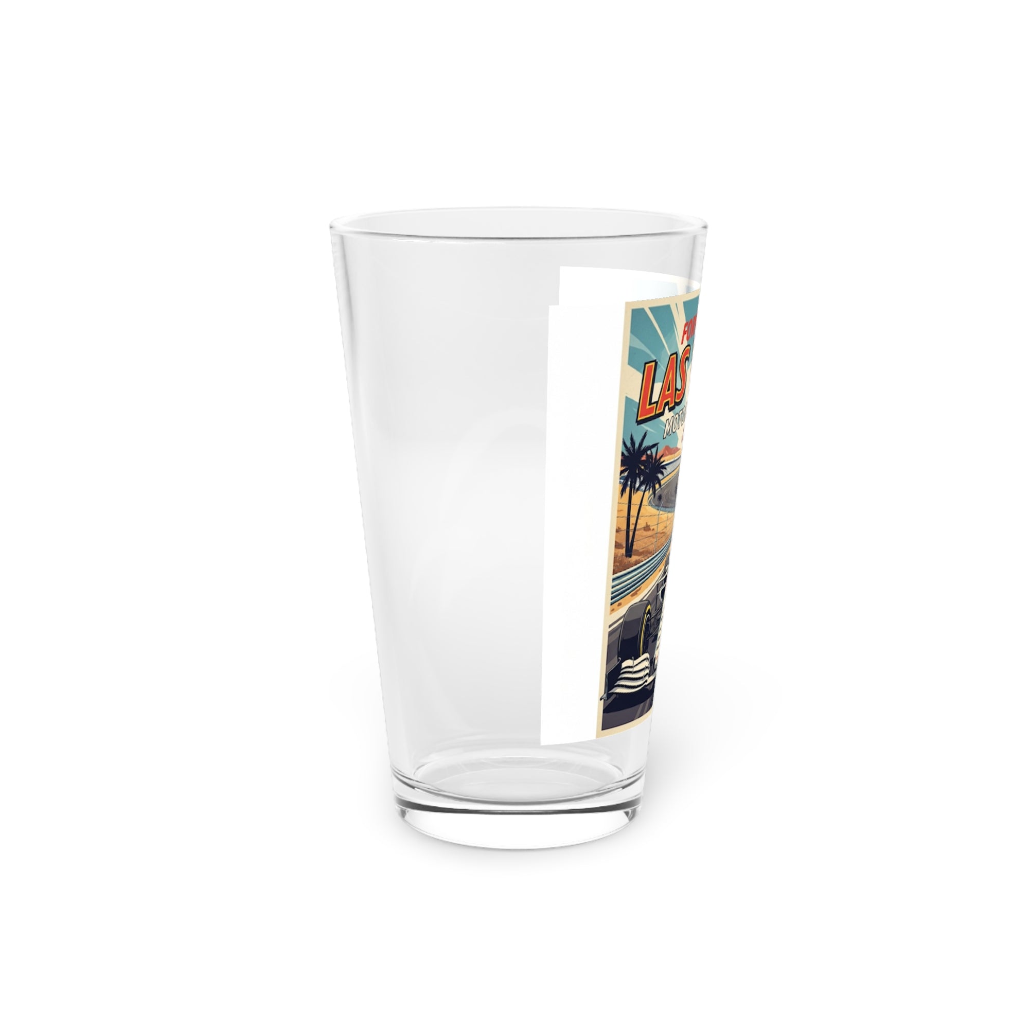 Retro Vegas Pint Glass - 16oz, Vintage Racing Glass, Perfect for Parties, Gifts, Home Bar, Collectible drinkware